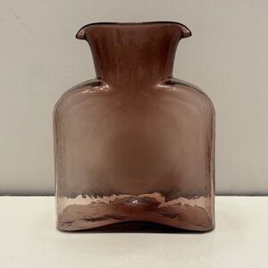 Blenko Amethyst Double Spout Glass Water Bottle pitcher Vase